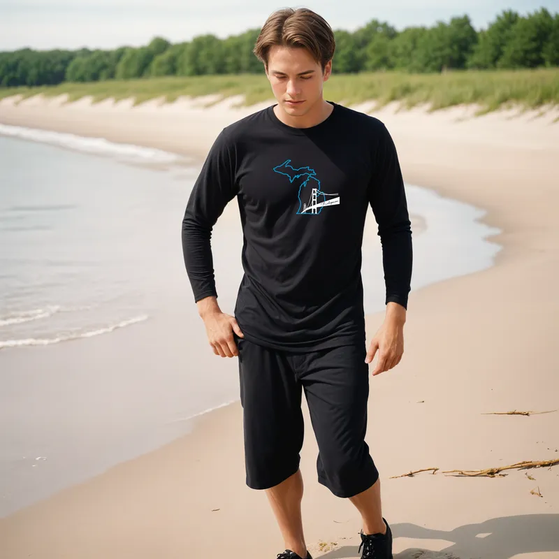 "NEW Michiganian Bridge" Men's Long Sleeve T-Shirt
