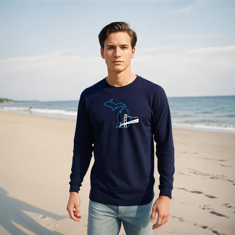 "NEW Michiganian Bridge" Men's Long Sleeve T-Shirt