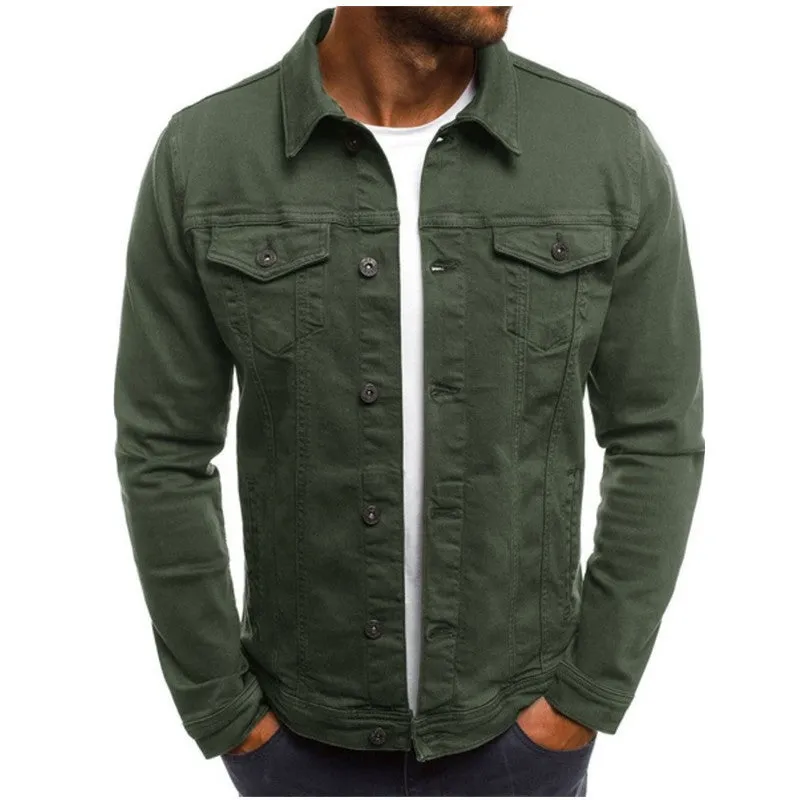 Raveston | Mens Denim Jacket Slim Fit Trucker Style Jean Coat for Streetwear, Casual Outfits & Vintage Layering