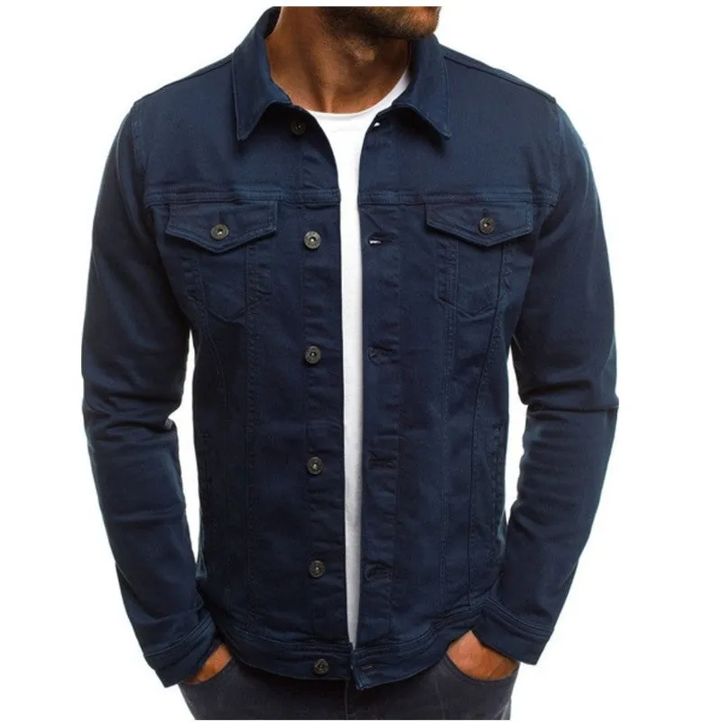Raveston | Mens Denim Jacket Slim Fit Trucker Style Jean Coat for Streetwear, Casual Outfits & Vintage Layering