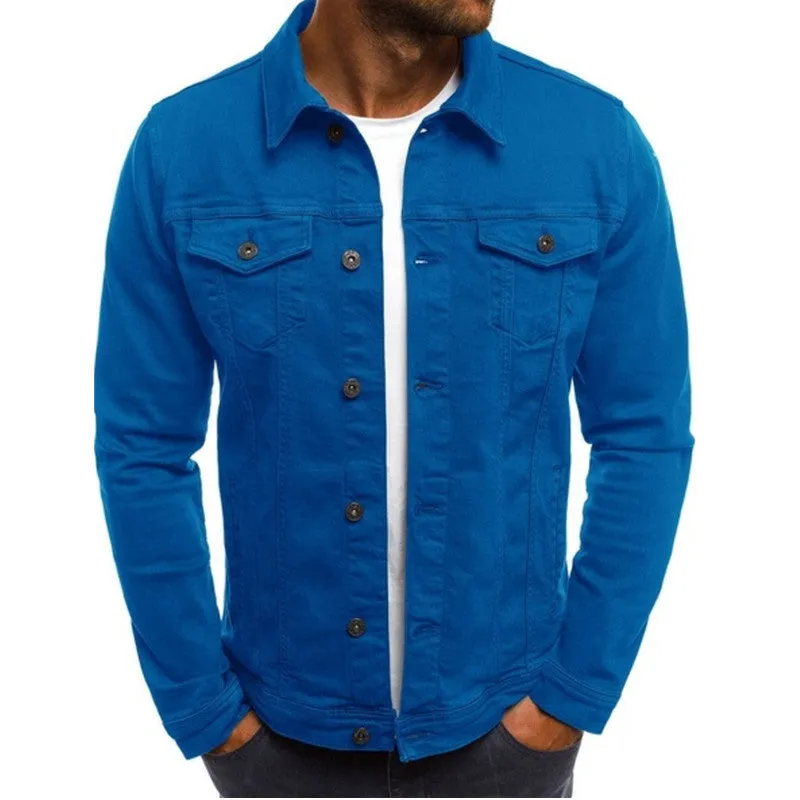 Raveston | Mens Denim Jacket Slim Fit Trucker Style Jean Coat for Streetwear, Casual Outfits & Vintage Layering