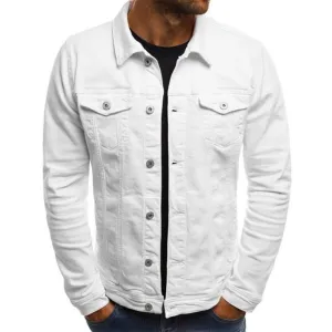 Raveston | Mens Denim Jacket Slim Fit Trucker Style Jean Coat for Streetwear, Casual Outfits & Vintage Layering