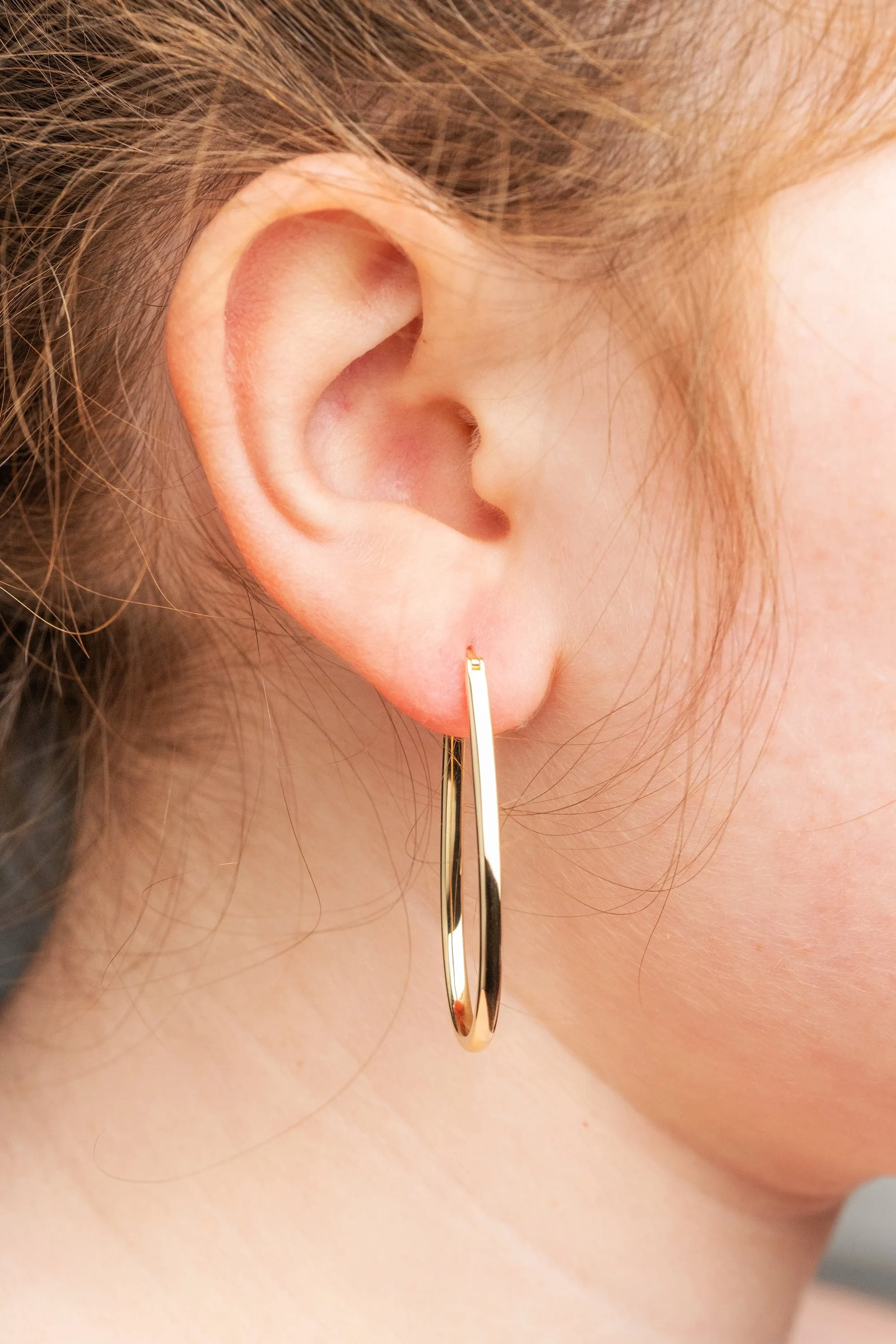 Ready to ship - Oval Hoop Earrings - Medium