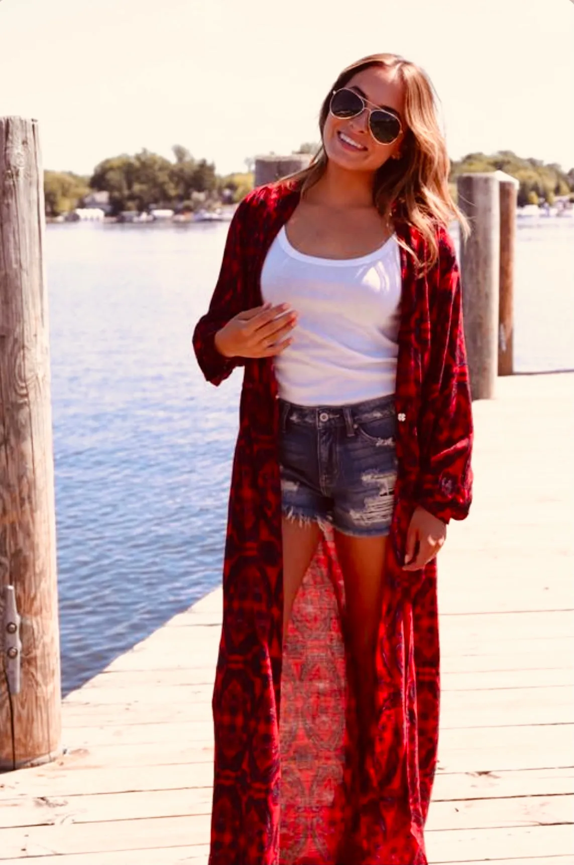 RED   NAVY KIMONO