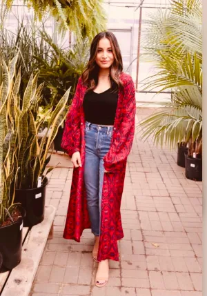 RED   NAVY KIMONO