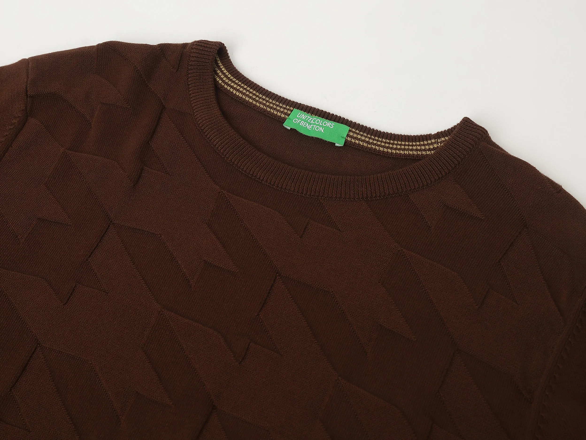 Regular Fit Round Neck Houndstooth Sweatshirts
