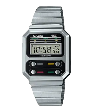 Reloj Vintage casual correa de Acero inoxidable A-100WE-1A