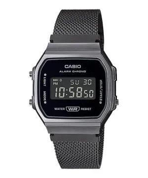 Reloj Vintage casual correa de Acero inoxidable A-168WEMB-1B