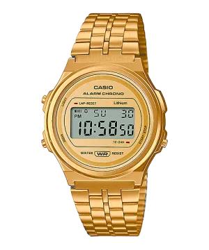 Reloj Vintage casual correa de Acero inoxidable A-171WEG-9A