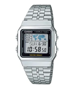 Reloj Vintage casual correa de Acero inoxidable A-500WA-1