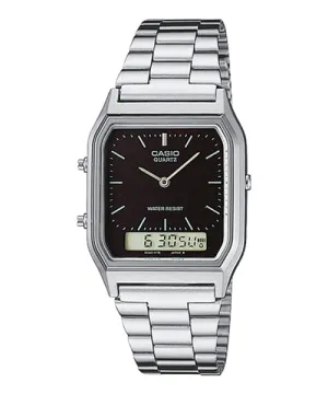 Reloj Vintage casual correa de Acero inoxidable AQ-230A-1D