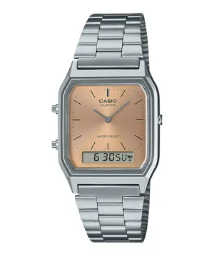 Reloj Vintage casual correa de Acero inoxidable AQ-230A-4A