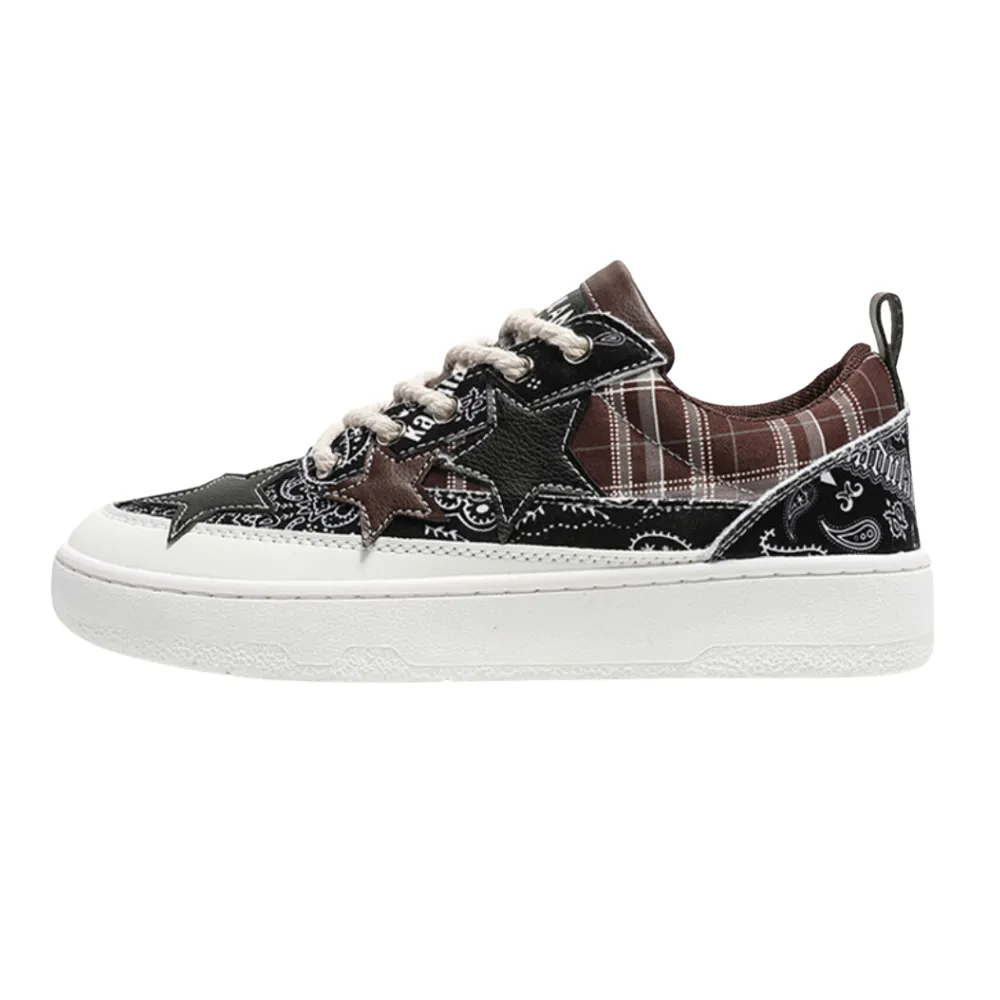 Retro Denim Patch Star Shoes