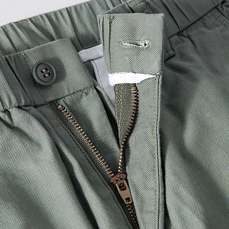Retro Tooling Multi-Pocket Cotton Pants: Casual Comfort with Vintage Charm