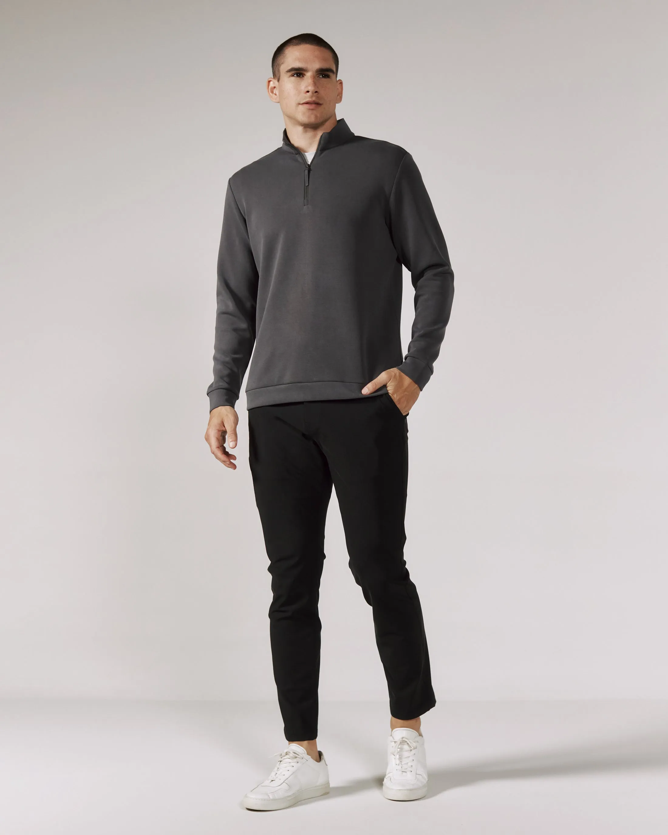 REV Anthracite Quarter-Zip Mock Neck