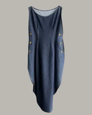 Reversible Hourglass Kaftan Indigo Blue Denim {Made to Order}