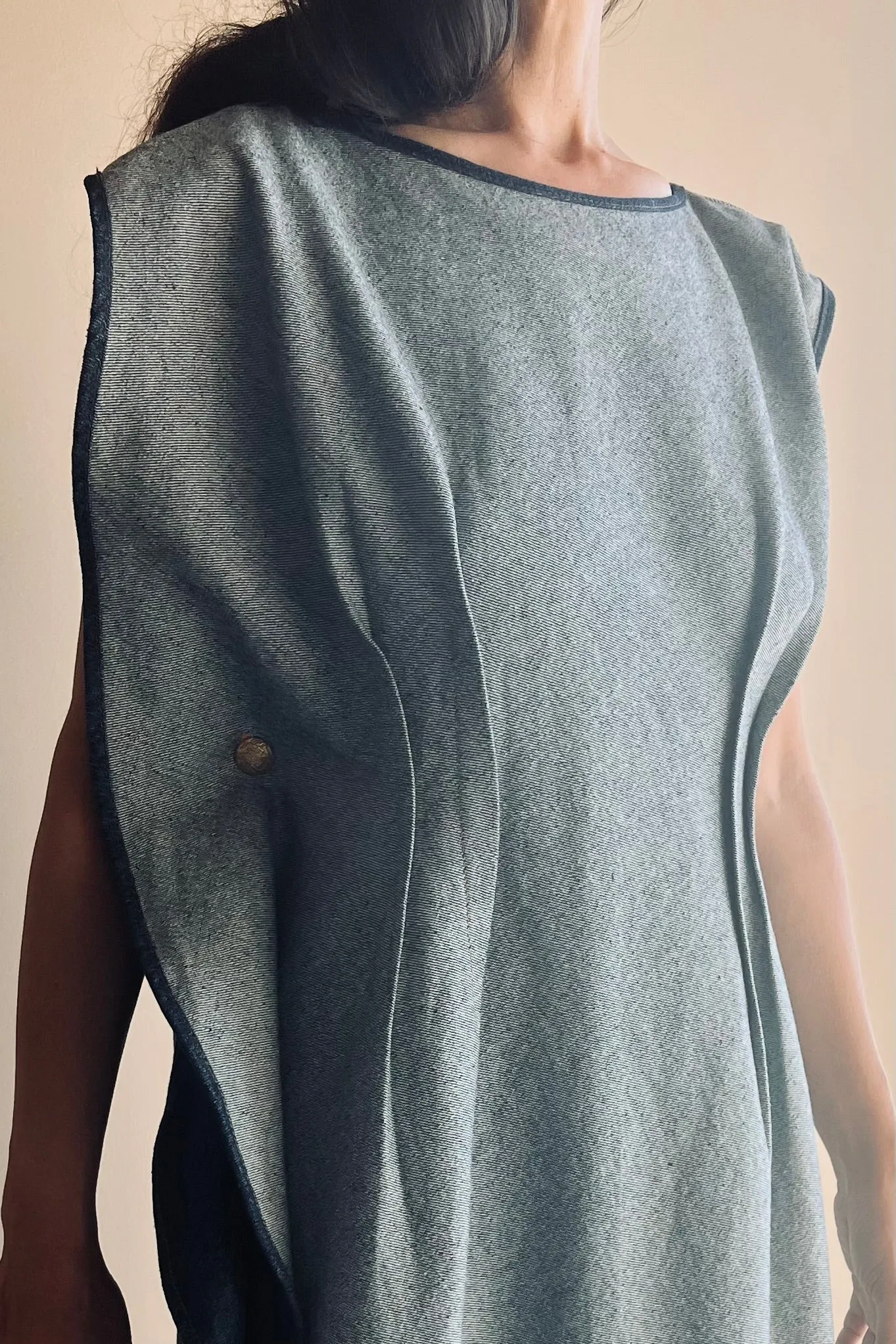 Reversible Hourglass Kaftan Indigo Blue Denim {Made to Order}