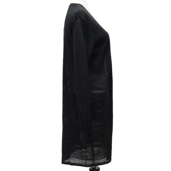 Revolve One Grey Day Black Lightweight Spring Open Front Cardigan Size Medium