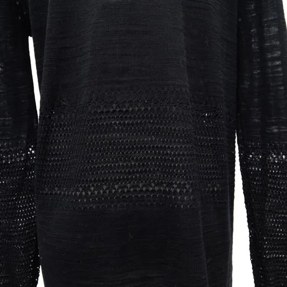 Revolve One Grey Day Black Lightweight Spring Open Front Cardigan Size Medium