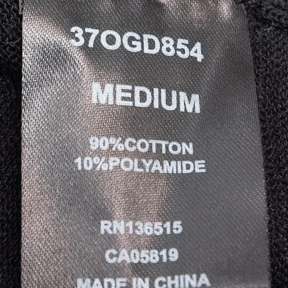 Revolve One Grey Day Black Lightweight Spring Open Front Cardigan Size Medium