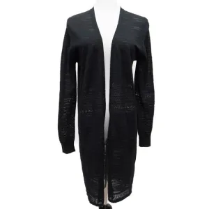 Revolve One Grey Day Black Lightweight Spring Open Front Cardigan Size Medium