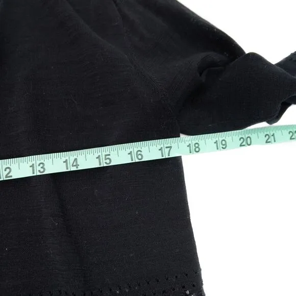 Revolve One Grey Day Black Lightweight Spring Open Front Cardigan Size Medium