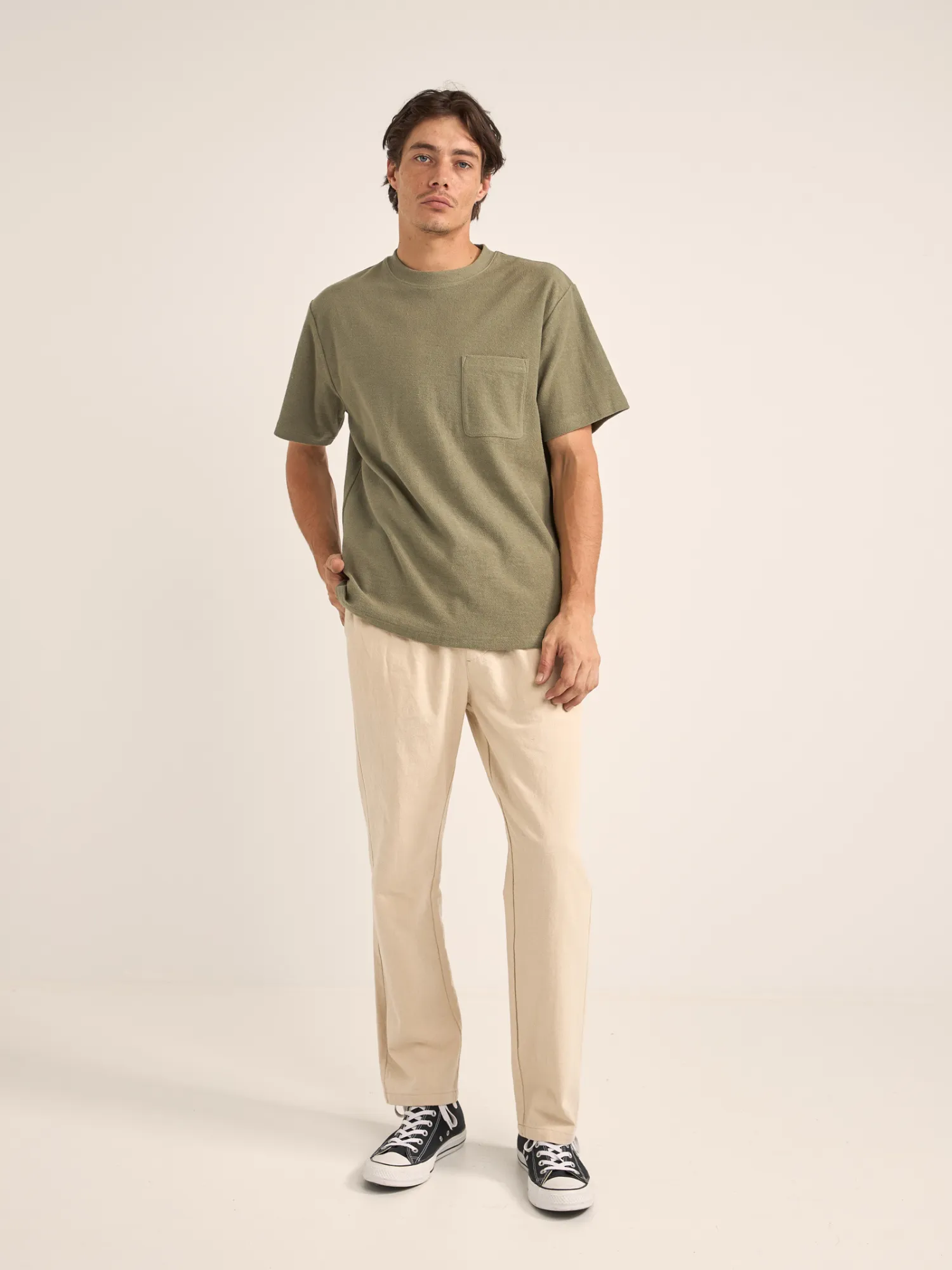 Rhythm Vintage Terry Short Sleeve T-Shirt - Sage