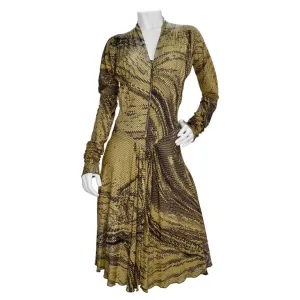 Roberto Cavalli Snake Print Dress