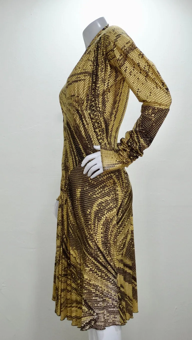 Roberto Cavalli Snake Print Dress