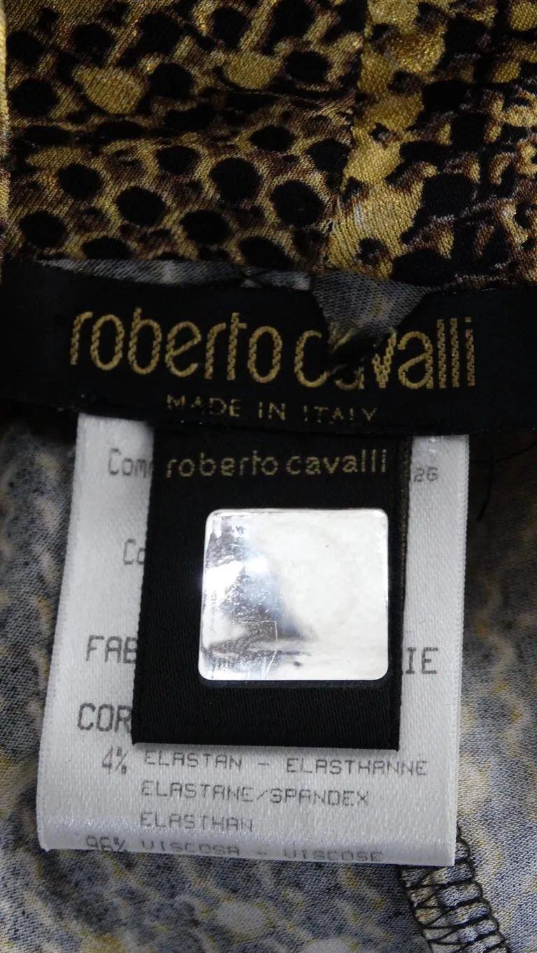 Roberto Cavalli Snake Print Dress