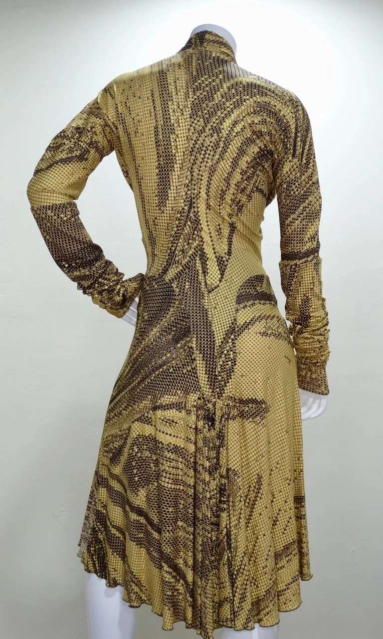 Roberto Cavalli Snake Print Dress