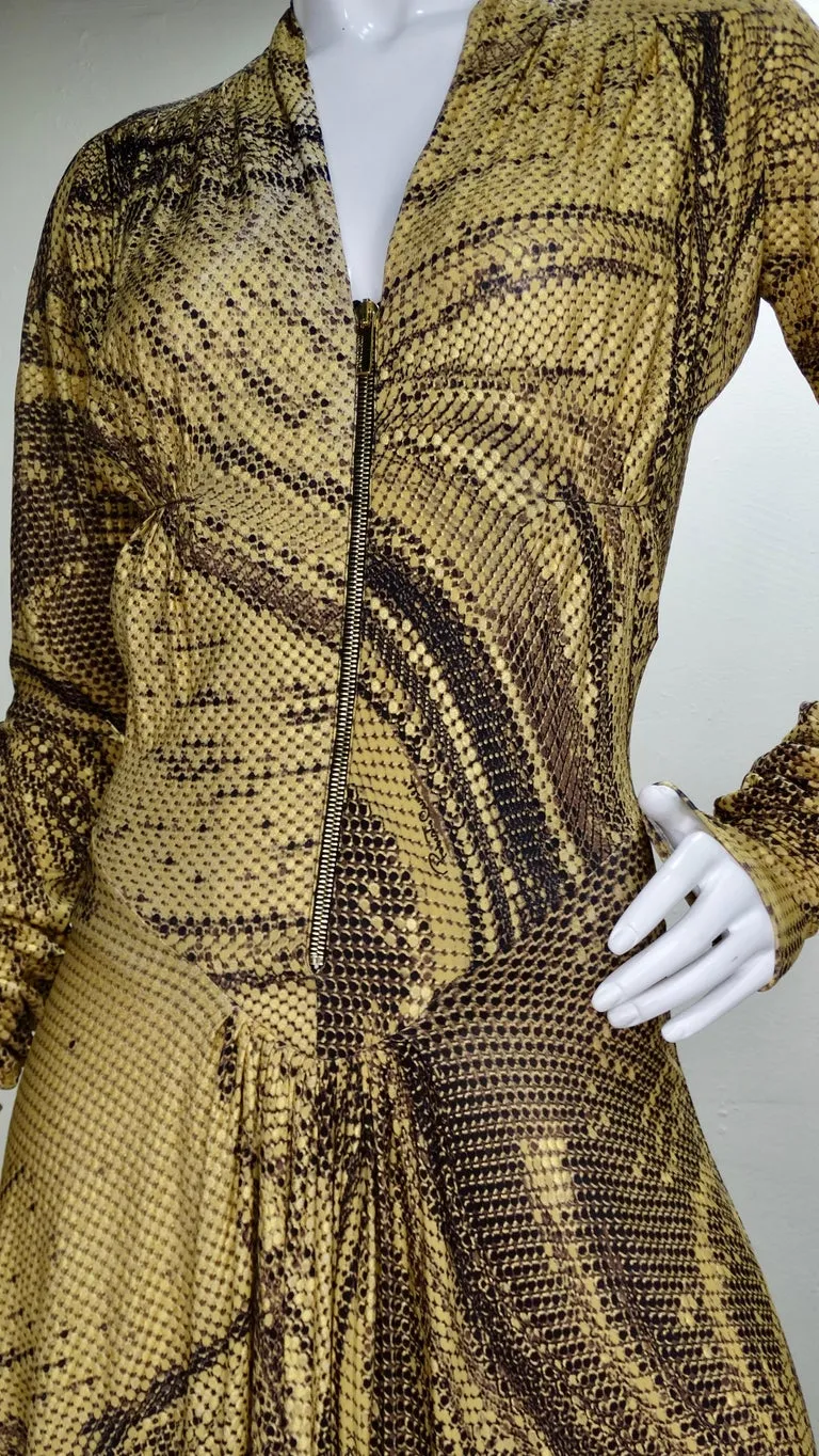 Roberto Cavalli Snake Print Dress
