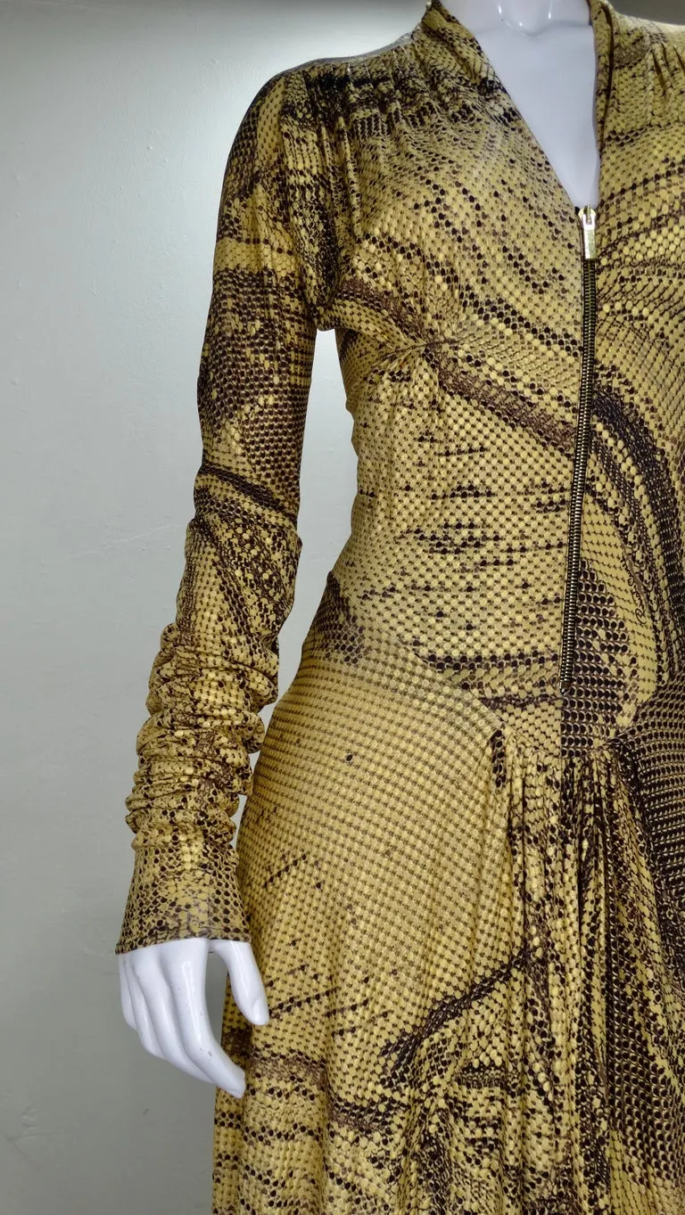 Roberto Cavalli Snake Print Dress