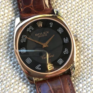 Rolex Cellini 4233 18K White Rose Gold Manual Dress Wristwatch Box Papers