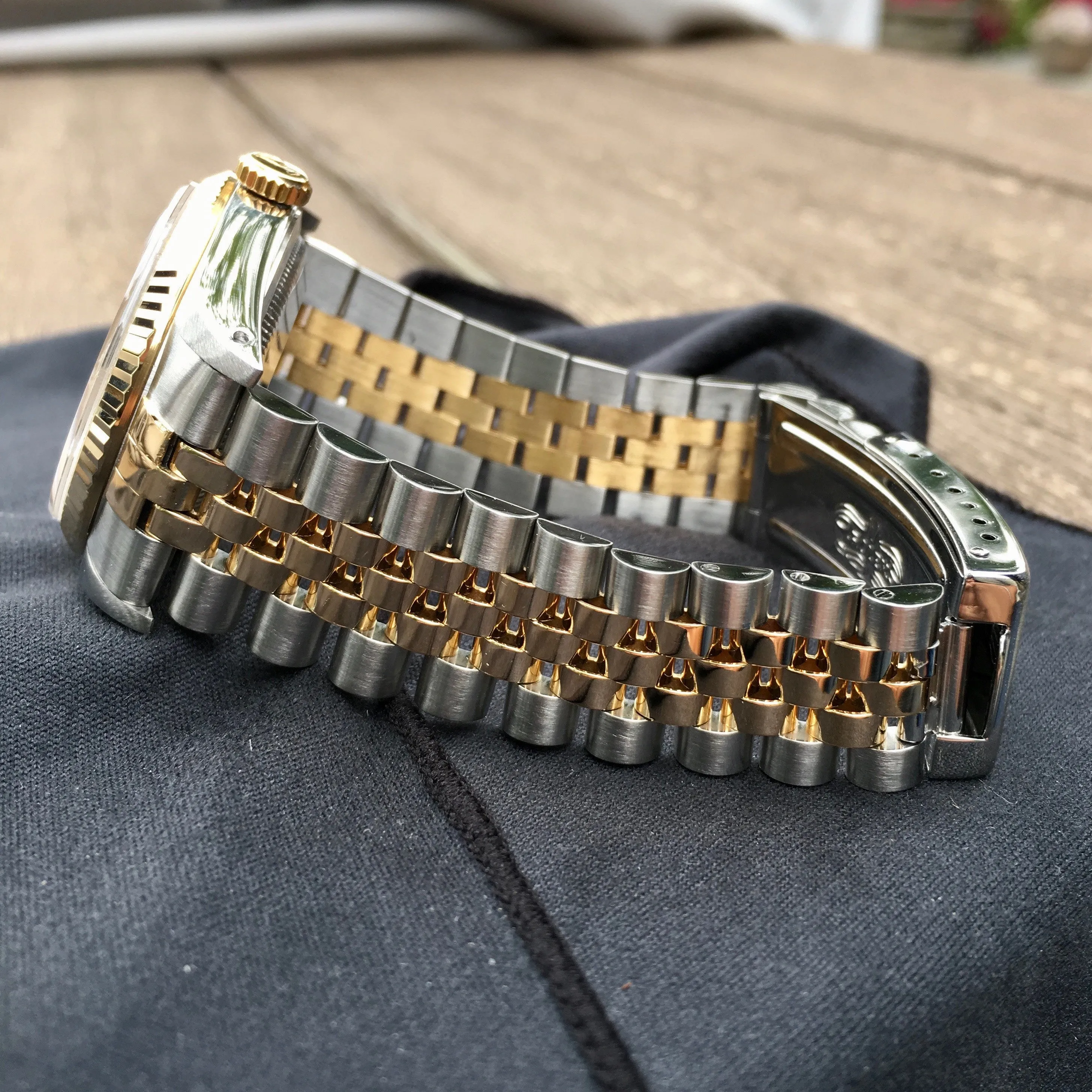Rolex Datejust 16233 Two Tone Champagne Stick Automatic Wristwatch Circa 1991