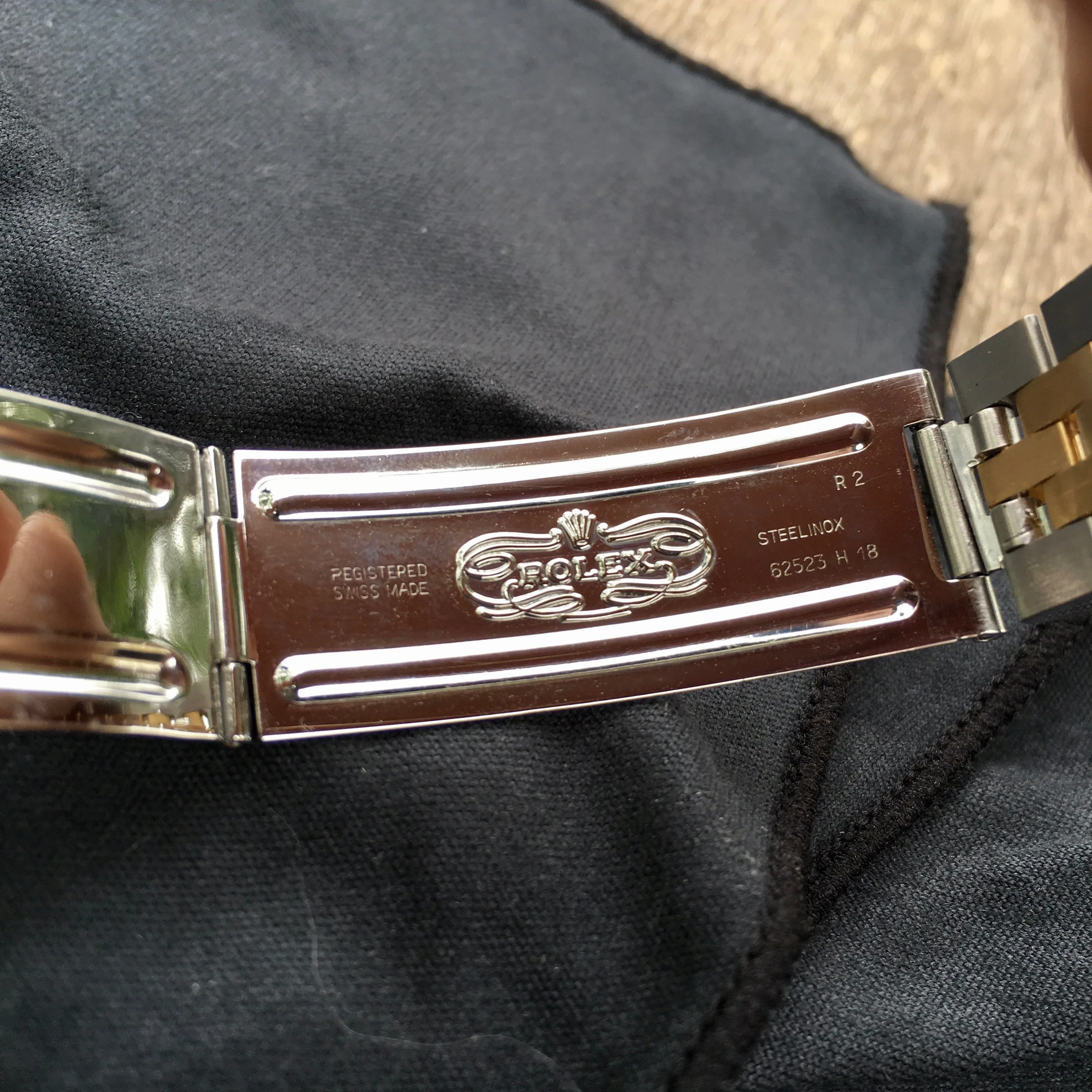 Rolex Datejust 16233 Two Tone Champagne Stick Automatic Wristwatch Circa 1991