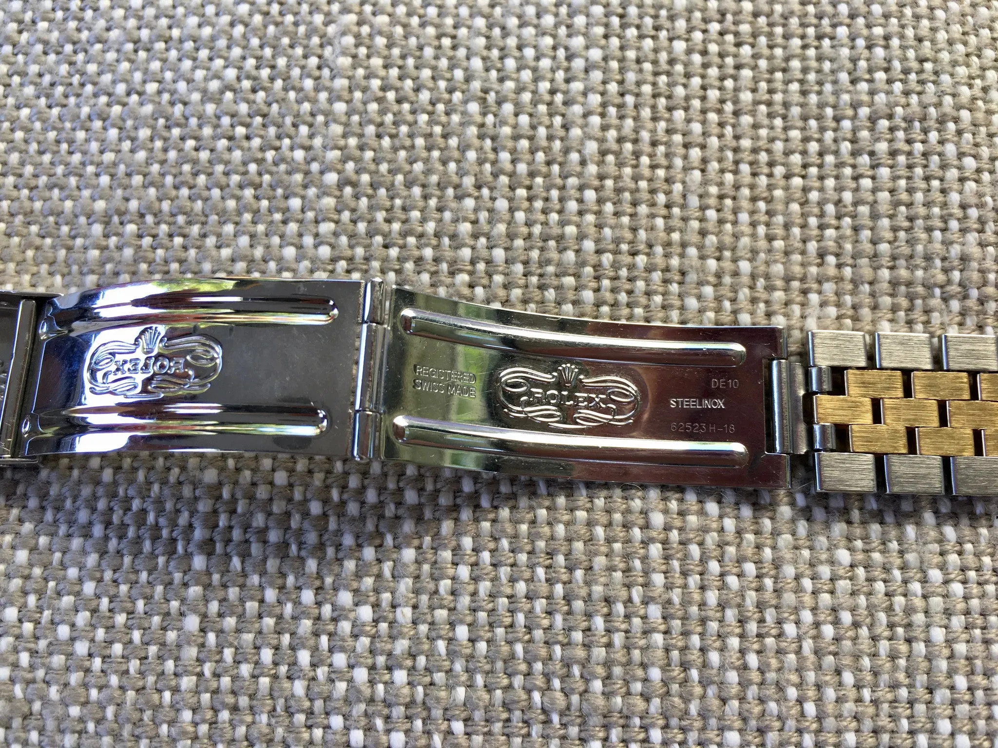 Rolex Jubilee 62523H-18 Two Tone Steel 18K Gold 455 B Ends Bracelet 7.25"