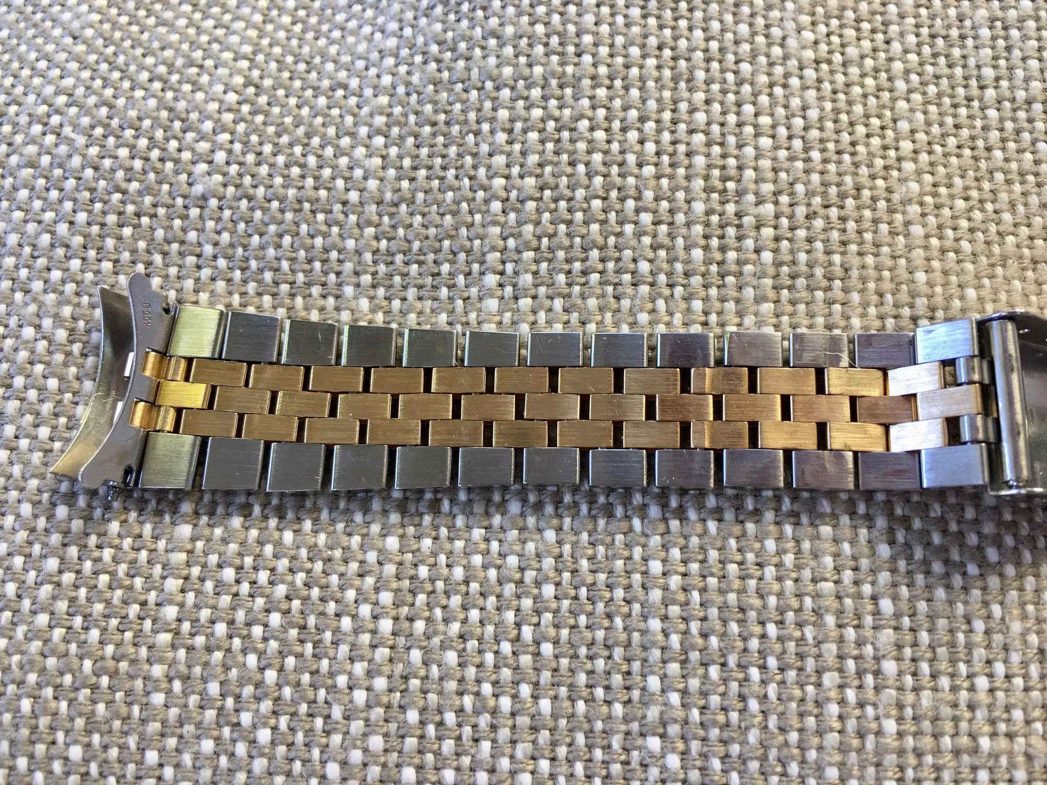 Rolex Jubilee 62523H-18 Two Tone Steel 18K Gold 455 B Ends Bracelet 7.25"