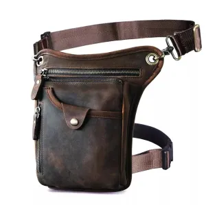 Sacoche de jambe moto vintage