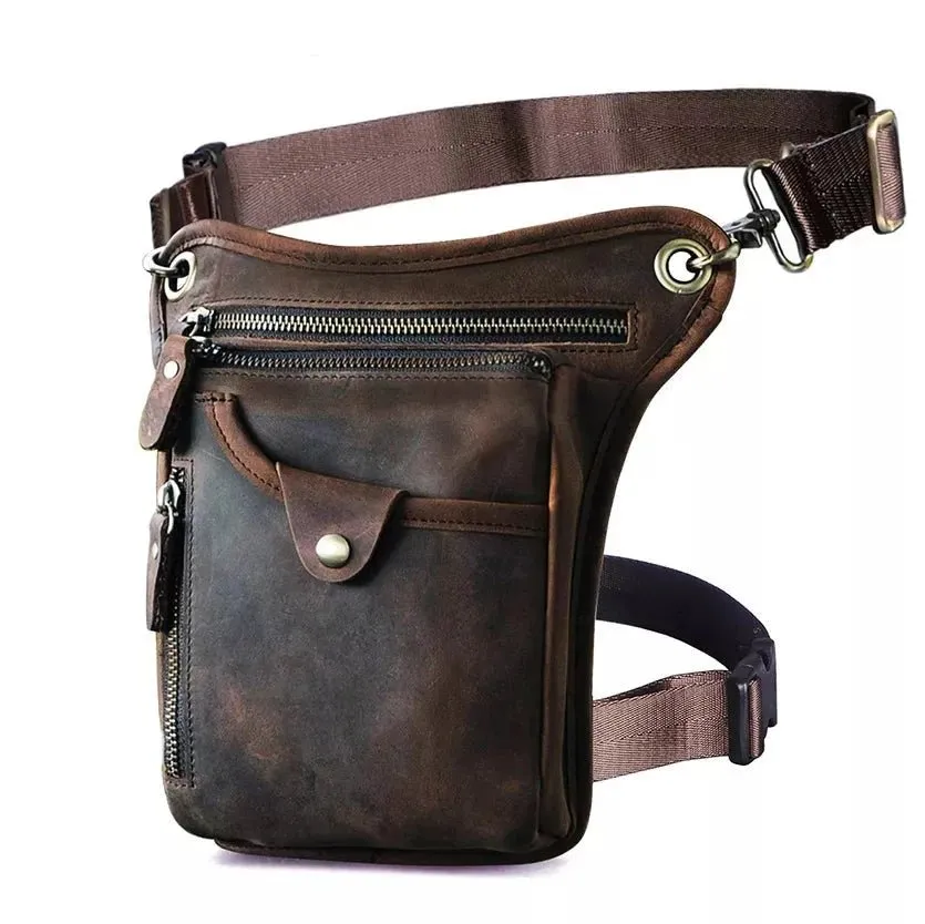 Sacoche de jambe moto vintage