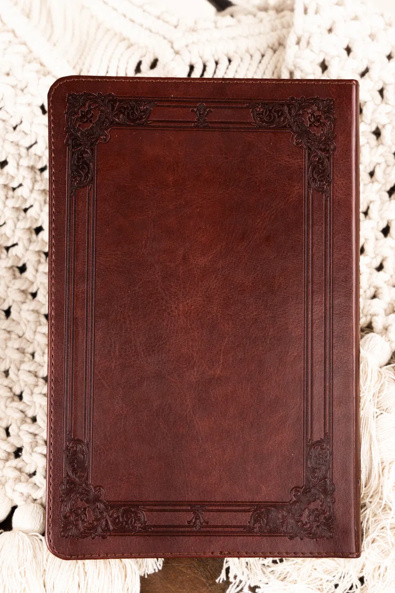 Saddle Tan Faux Leather Deluxe KJV Gift Bible with Thumb Index