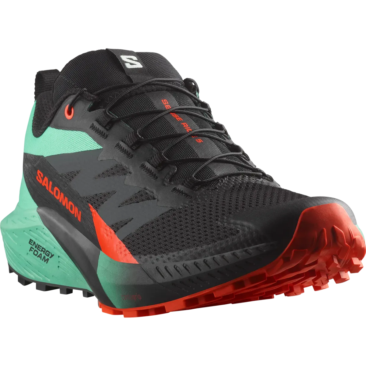 Salomon - Sense Ride 5 - Black/Bay/Cherry Tomato - Men's