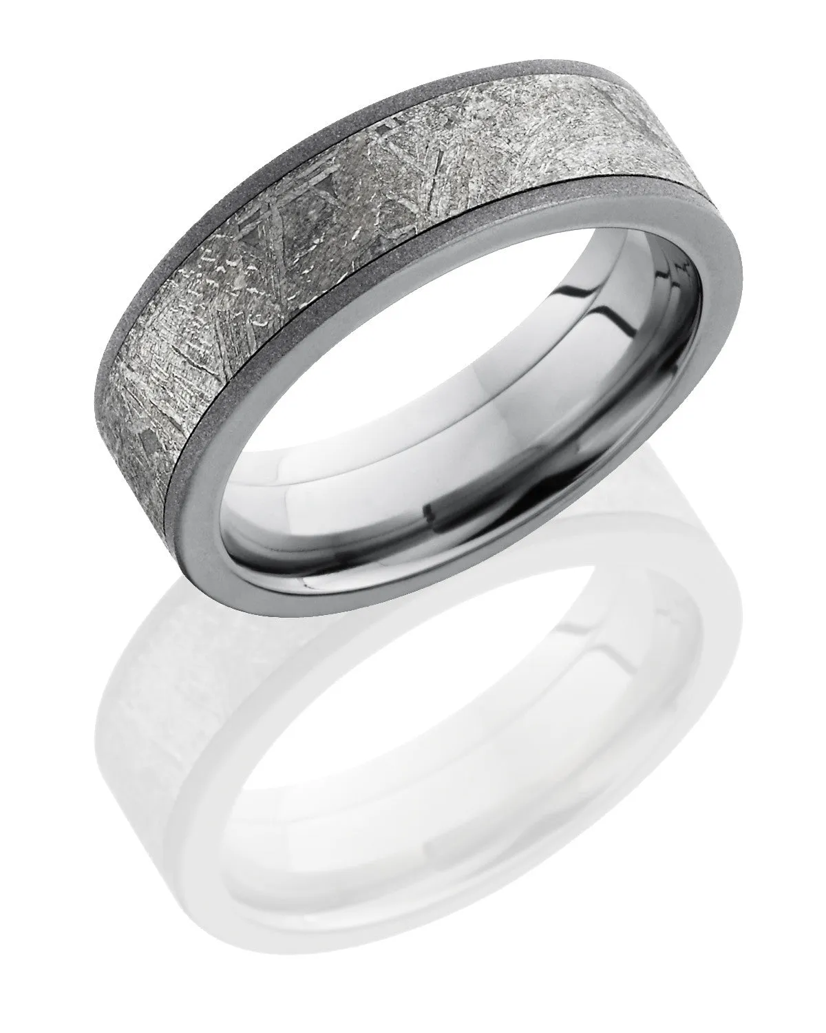 Sandblast Titanium Meteorite Comfort Fit 7mm Wide Band