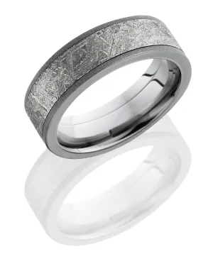 Sandblast Titanium Meteorite Comfort Fit 7mm Wide Band