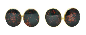 Sansbury & Nellis Early Art Deco Bloodstone 14 Karat Gold Men's Cufflinks