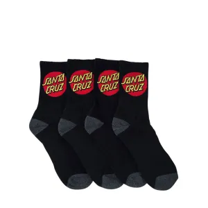 Santa Cruz Classic Dot Mens Sock 4pk Black