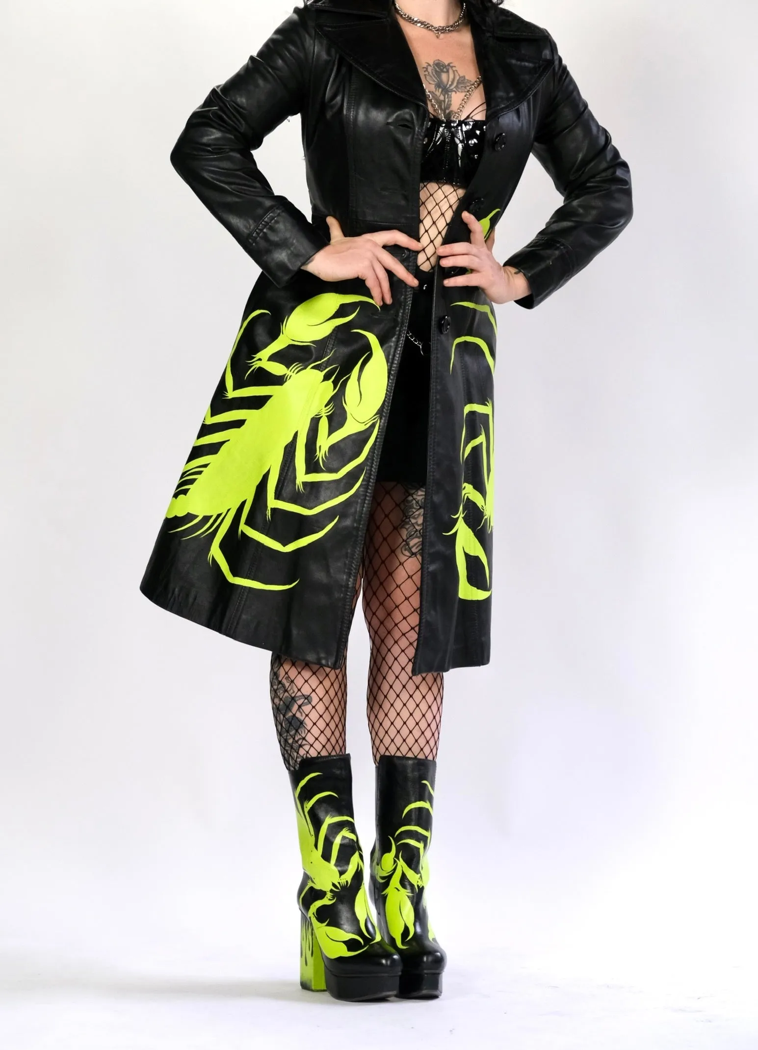 Scorpion Leather Trench Coat