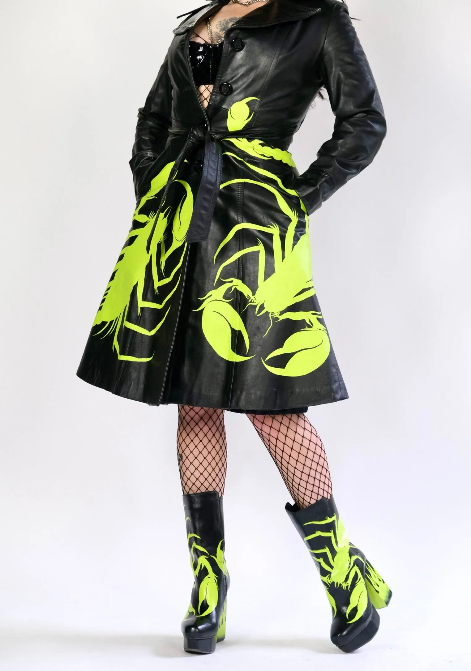 Scorpion Leather Trench Coat