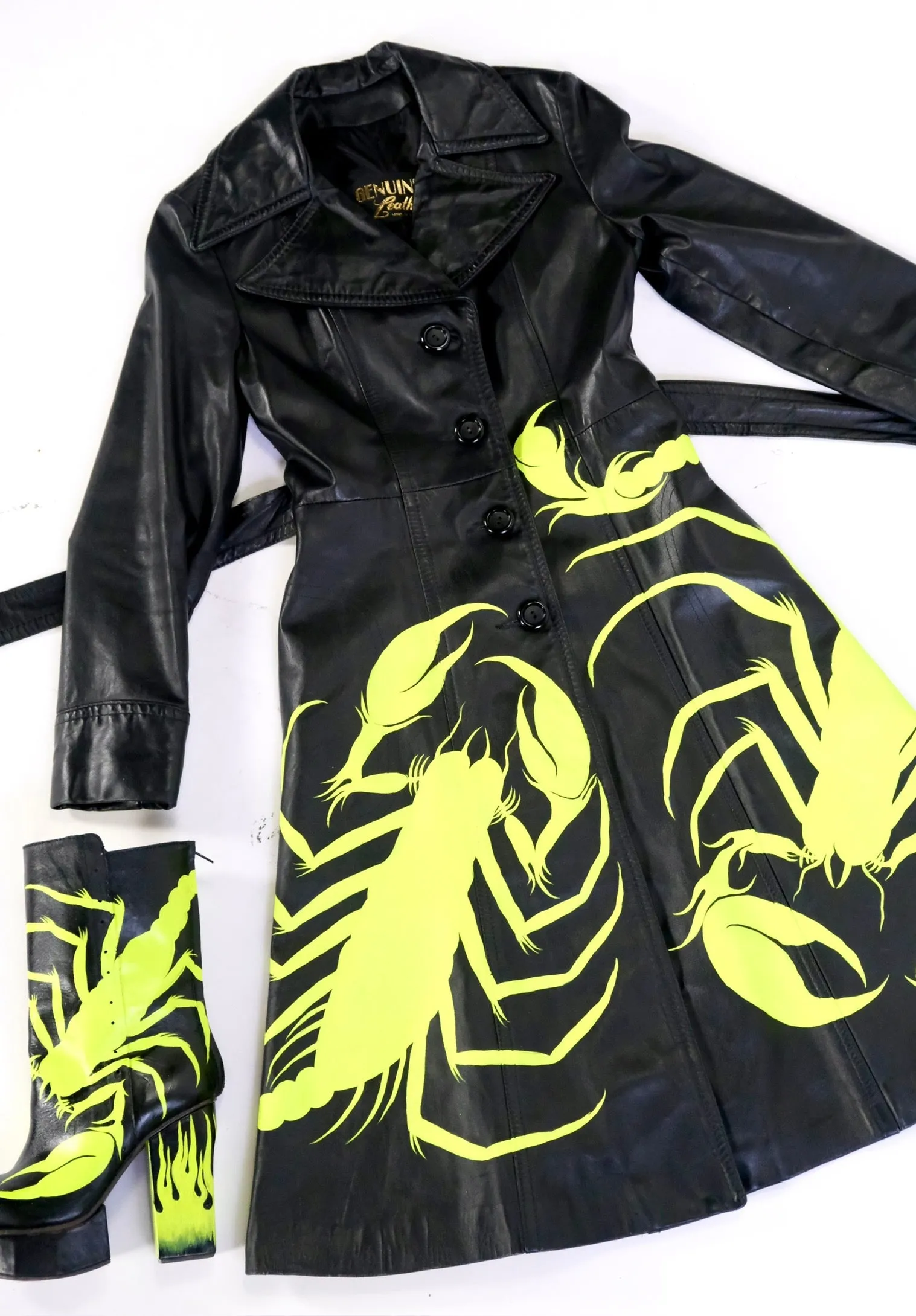 Scorpion Leather Trench Coat