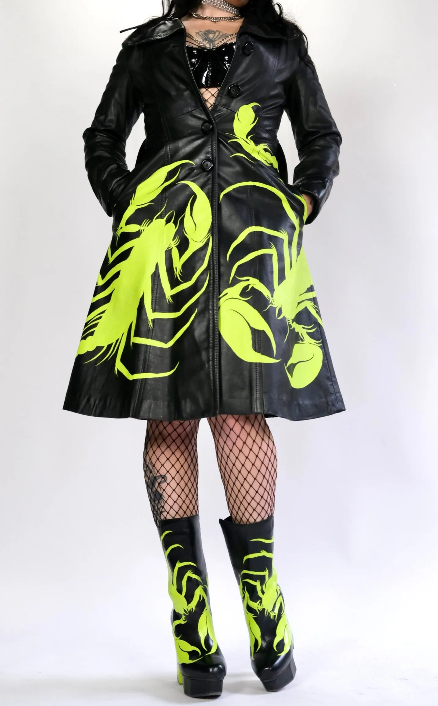 Scorpion Leather Trench Coat